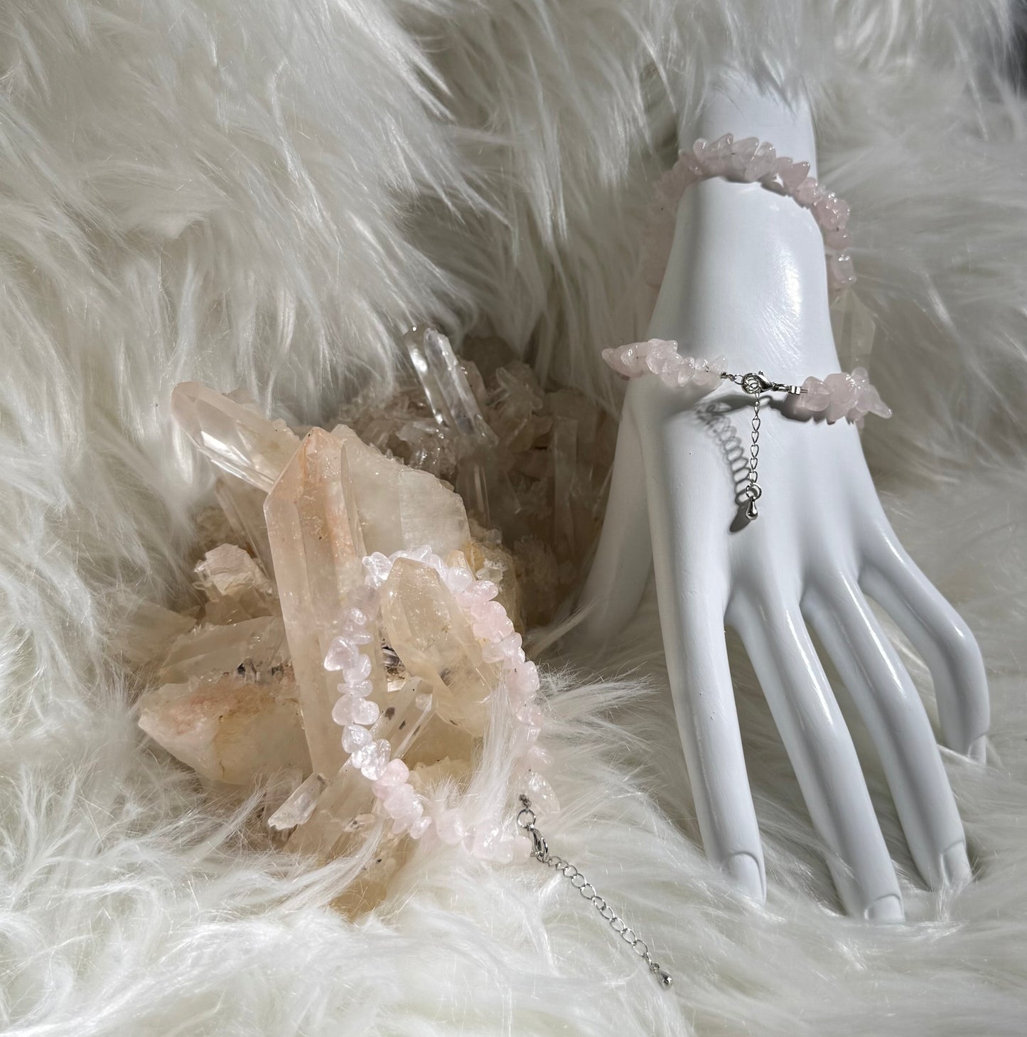 Rose Quartz Chips Bracelet