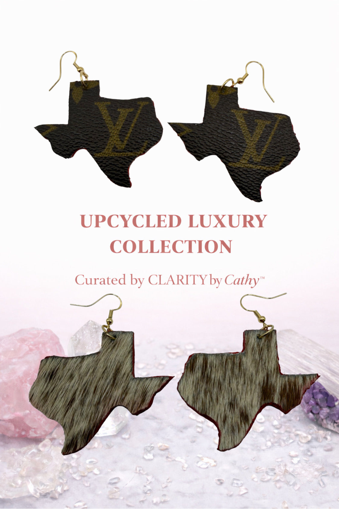 Upcycled Designer Texas Leather Earrings