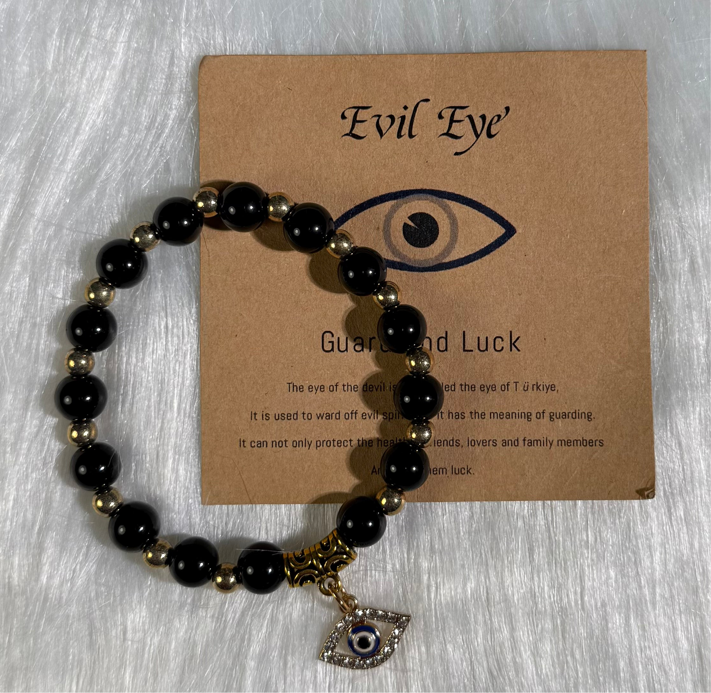 Evil Eye Bracelet - Black w/Charm