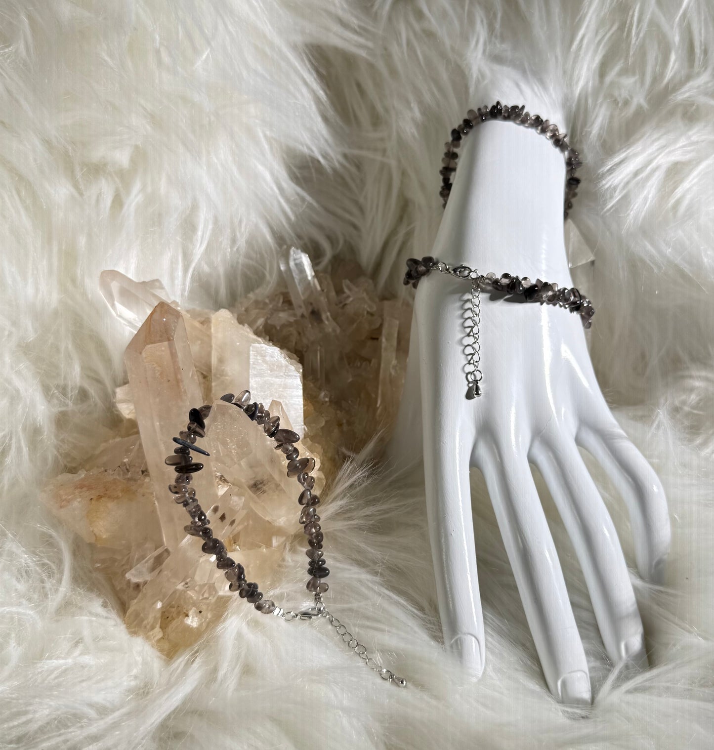 Black Quartz Chips Bracelet